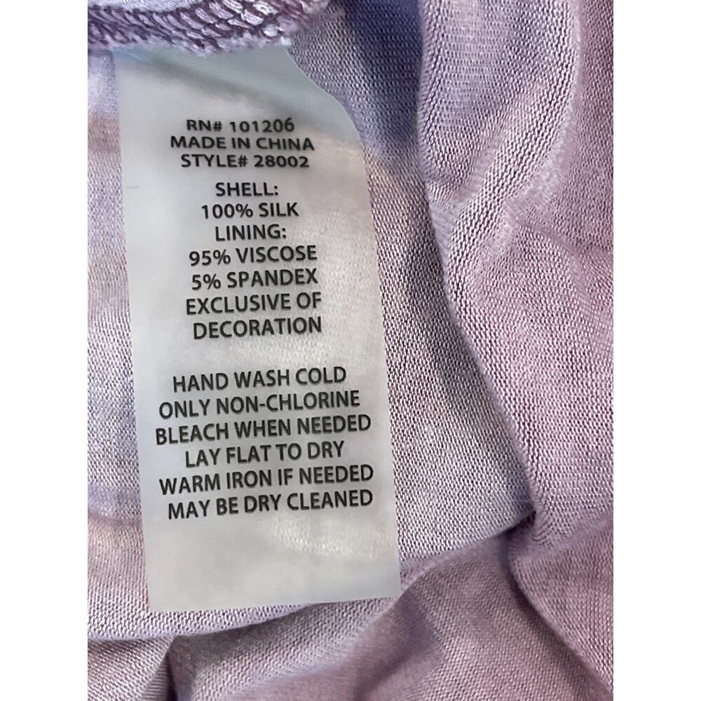 Soft Surroundings Tunic Top Womens Large Mauve Purple Crinkle100% Silk Romantic - Picture 6 of 7